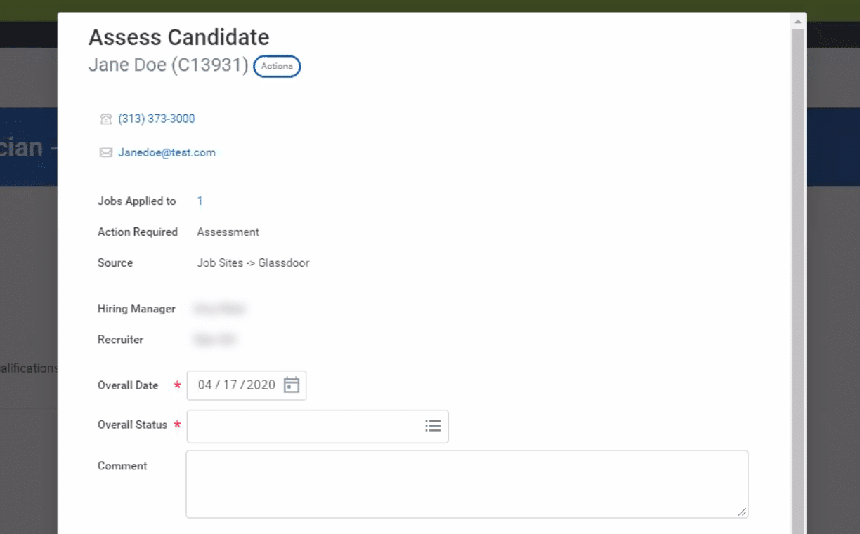 screenshot of the pop up window for re-initiating candidates