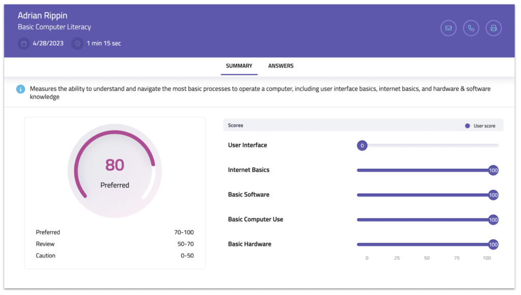 HighMatch Candidate Reports