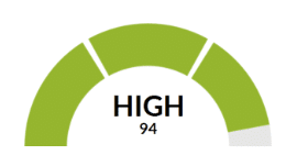 Screenshot of the report score gauge with a numeric score