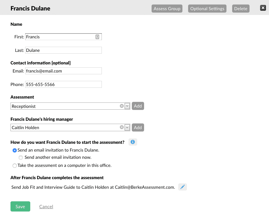 screenshot of a user profile